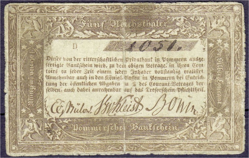 Altdeutschland
Preußen
5 Thaler o.D, (1824/1825) Serie D. IV, sehr selten