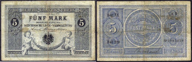 Die deutschen Banknoten ab 1871 nach Rosenberg
Deutsches Reich, 1871-1945
5 Ma...