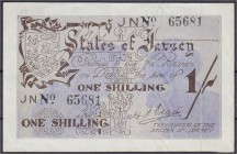 Die deutschen Banknoten ab 1871 nach Rosenberg
Deutsches Reich, 1871-1945
Jersey: 1 Shilling, o.D. KN 5-stellig. II-III, selten