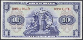 Die deutschen Banknoten ab 1871 nach Rosenberg
Westliche Besatzungszonen und BRD, ab 1948
10 Deutsche Mark 1948, mit B Stempel für Westberlin. II