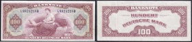 Die deutschen Banknoten ab 1871 nach Rosenberg
Westliche Besatzungszonen und BRD, ab 1948
100 Deutsche Mark (roter Hunderter), Serie 1948. Serie L/B...