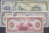 Die deutschen Banknoten ab 1871 nach Rosenberg
Westliche Besatzungszonen und BRD, ab 1948
5 Scheine: 100 Mark (roter Hunderter), Serie L/A 1948 (lin...