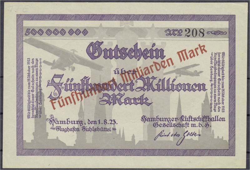 Deutsches Notgeld und KGL
Hamburg (Hamburg)
Hamburger Luftschiffhallen Gesells...