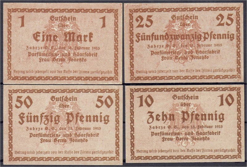 Deutsches Notgeld und KGL
Hindenburg (Oberschlesien)
10, 25, 50 Pf. und 1 Mark...