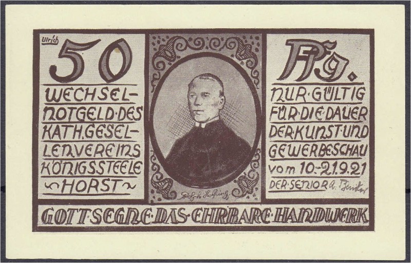 Deutsches Notgeld und KGL
Königssteele-Horst (Westfalen)
Kathol.-Gesellenverei...