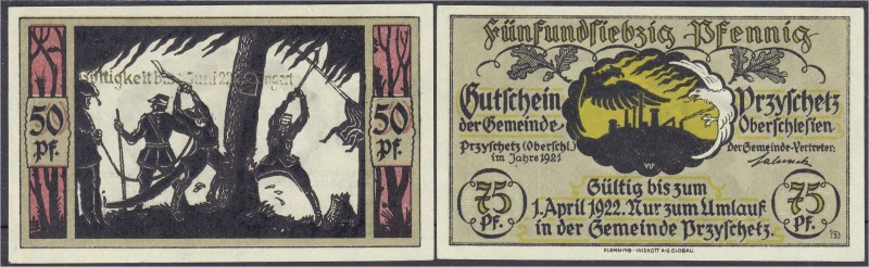 Deutsches Notgeld und KGL
Przyschetz (Oberschlesien)
Gemeinde: 50 und 75 Pfg. ...