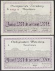Deutsches Notgeld und KGL
Weinsberg (Württemberg)
48 Inflationsscheine der Stadt von 100 T. bis 5 Mio. Mark 1923. Dabei seltene Var., auch 1 X ohne ...