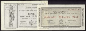 Deutsches Notgeld und KGL
Wildberg (Württemberg)
19 verschiedene Inflationsscheine der Stadt bis 500 Mrd. Mark. Dabei viele gesuchte Stücke. KN teil...