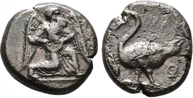 CILICIA. Mallos. Circa 440-390 BC. Stater. MAΛP Winged male figure advancing rig...