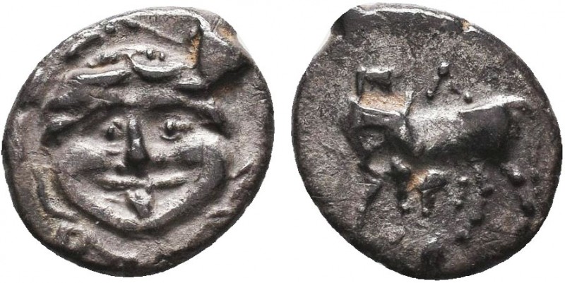 Mysia. Parion circa 400-300 BC.
Hemidrachm AR
ΠΑ ΡΙ, Bull standing left, head tu...
