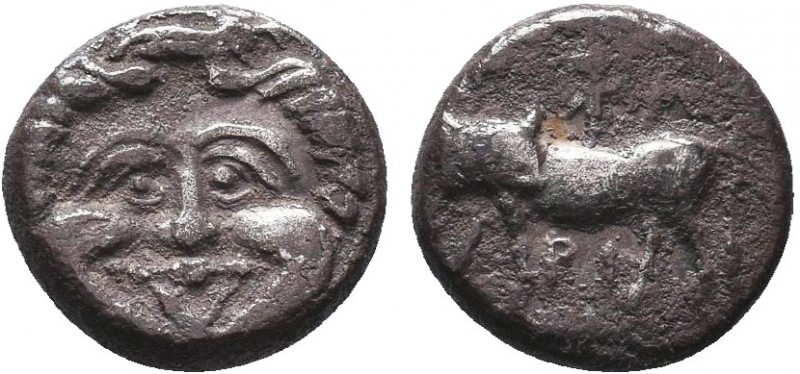 Mysia. Parion circa 400-300 BC.
Hemidrachm AR
ΠΑ ΡΙ, Bull standing left, head tu...