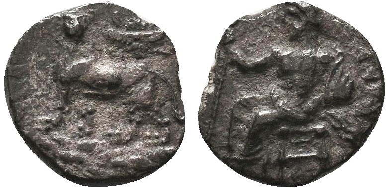 Greek Obol, Ca. 350-300 BC. AR

Condition: Very Fine

Weight: 0.60mm
Diameter: 1...