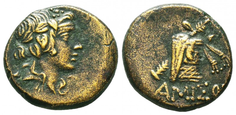 PONTOS. Amisos. Time of Mithradates VI Eupator (Circa 85-65 BC). Ae.
Obv: Head o...