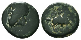 Mysia, Adramytion. 3rd-2nd century B.C. AE. Laureate head of Zeus left / AΔPYMTHNΩN, horseman riding right with hand raised in salue. SNG France 5; BM...