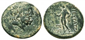 PHRYGIA. Kibyra. Ae (2nd-1st centuries BC).
Obv: Laureate head of Zeus right.
Rev: KIBYPATΩN.
Hermes standing left, holding kerykeion; EK (date?) to l...