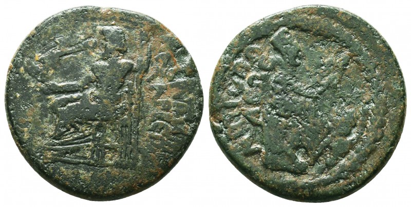 CILICIA, Tarsos. 164-27 BC. Æ. Arsakes and Tenonzos, magistrates. Tyche seated r...