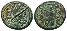Seleukid Kingdom, 3rd - 1st. Century, B.C. AE

Condition: Very Fine

Weight: 11.20gr
Diameter: 24mm