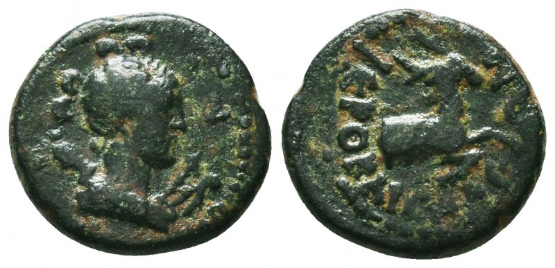 Lydia. Hierokaisareia . Pseudo-autonomous issue circa AD 0-300. Bronze Æ. Draped...