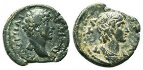 MYSIA, Attaea. Marcus Aurelius. As Caesar, AD 139-161. Æ. Bare head right / ATTA-ITΩN, draped bust of the Senate right. SNG France -; BMC -; SNG Copen...