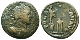 Troas, Alexandria Troas. Caracalla. A.D. 198-217. AE . struck 214/15. IMP M AV ANT-ONINVS [AVG?], laureate, draped and cuirassed bust of Caracalla rig...