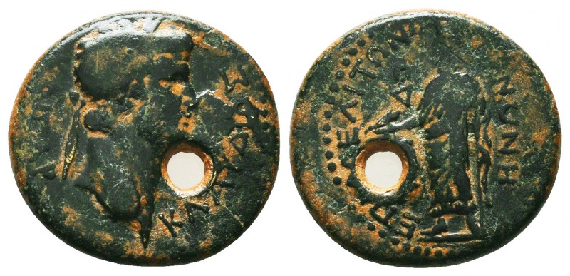 Claudius Æ19 of Cadi, Phrygia. AD 41-54. Meliton, son of Asklepiados, magistrate...