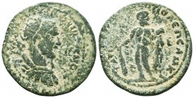CILICIA, Tarsus. Trajan Decius. 249-251 AD. Æ. Radiate, draped, and cuirassed bust right / Hercules standing facing, head right, holding club; A/K to ...