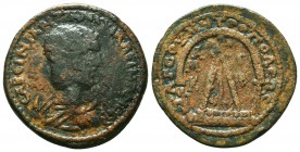 CILICIA, Tarsus. Tranquillina. AD 241-244. Æ 28mm (10.05 g). Diademed and draped bust right / Altar of Sandan on raised platform, figure standing at e...