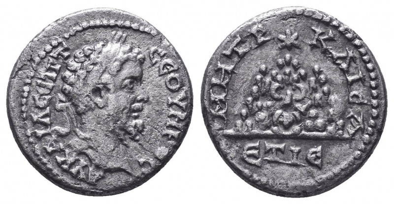 Cappadocia, Caesarea. Septimius Severus. A.D. 193-211. AR drachm . Year 5=A.D. 1...