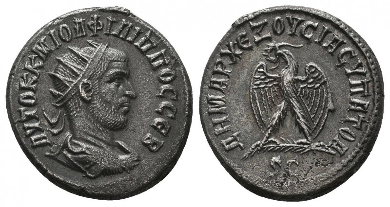 Philip I. BI Tetradrachm, AD 244-249. Antioch in Syria, AD 245. Radiate, draped ...