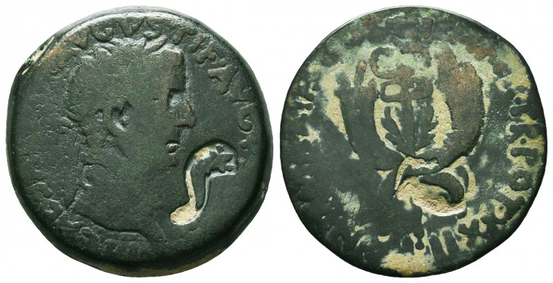 Tiberius (14-37 AD). AE Dupondius. Commagene, 19-20.
Obv. TI•CAESAR•DIVI• AVGVST...