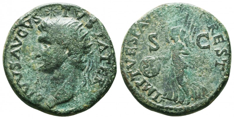 Divus Augustus Æ Dupondius. Struck under Titus in Rome, AD 80-81. DIVVS AVGVSTVS...