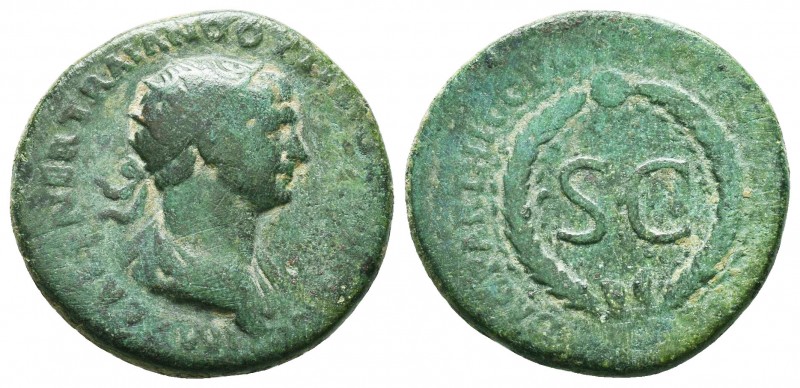 Trajan. A.D. 98-117. AE semis

Condition: Very Fine

Weight: 8.43gr
Diameter: 22...