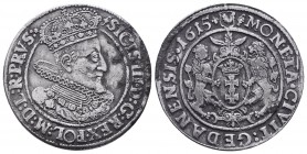 POLAND. Sigismund III Vasa (1587-1632). Ort (1615). Gdansk (Danzig).
Obv: SIGIS III D G REX POL M D L R PRVS.
Crowned and armored bust right, wearing ...