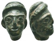 Ancient Roman Bronze Head,

Condition: Very Fine

Weight: 19.85gr
Diameter: 23mm