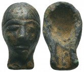 Ancient Roman Bronze Head,

Condition: Very Fine

Weight: 26.18grgr
Diameter: 33mm