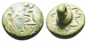 Ancient Seal Stamp Ae,

Condition: Very Fine

Weight: 6.75gr
Diameter: 16mm