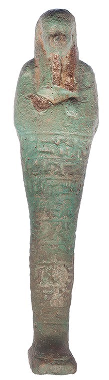 EGIPTO. Baja Época. Ushebti epigrafíado. Dinastía XXVI (664-525 a.C.). Fayenza. ...