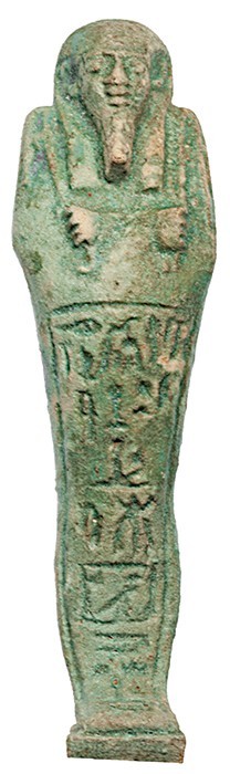 EGIPTO. Baja Época. Ushabti epigrafíado. Dinatía XXVI (664-332 a.C.). Fayenza vi...