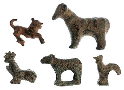 HISPANIA ANTIGUA. Iberorromano. Lote de cinco animales (II a.C. - II d.C.). Bron...