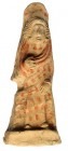 HISPANIA ANTIGUA. Iberorromano. Figura femenina (II a.C. - I d.C.). Terracota policromada. Altura 21,7 cm.