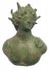 ROMA. Imperio Romano. Figura de busto de Helios (II-III d.C.). Bronce. Altura 9,9 cm.