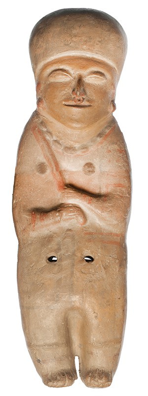 PREHISPÁNICO. Figura antropomorfa. Cultura Moché (500 a.C.-500 d.C.). Cerámica. ...