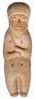PREHISPÁNICO. Figura antropomorfa. Cultura Moché (500 a.C.-500 d.C.). Cerámica. Altura 37,8 cm. Se adjunta prueba de termoluminiscencia.