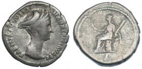 SABINA. Denario. Roma (128-134). R/ Ceres sentada a izq. RIC-411. BC+.