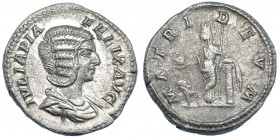 JULIA DOMNA. Denario. Roma (211-217). R/ Cibeles con cetro y tambor; MATRI DEVM. RIC-382. EBC-/MBC-.