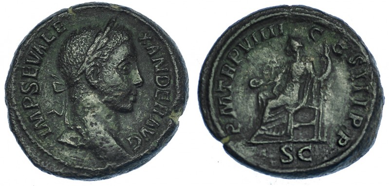 ALEJANDRO SEVERO. As. Roma (230). R/ Justitia sentada a izq. con pátera y cetro;...