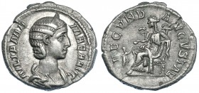 JULIA MAMEA. Denario. Roma (222-235). R/ Fecunditas sentada a izq., delante niño; FECVND-AVGVSTAE. RIC-332. Fina grieta. MBC+.