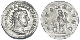 FILIPO EL ÁRABE. Antoniniano. Roma (244-247). R/ Annona; ANNONA AVG. RIC-28c. EBC-.