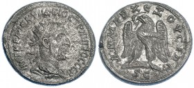 TRAJANO DECIO. Tetradracma. Antioquía (Siria) (249-250) A/ Cabeza radiada. R/ Águila a izq. PR-515. SGI-No. RPC-IX, 1622. MBC+/EBC-.