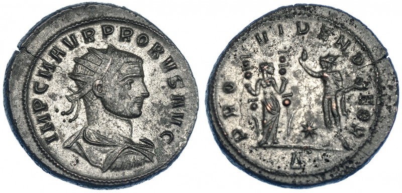 PROBO. Antoniniano. Serdica (276-282). R/ Providentia con dos signa y Sol; PROVI...